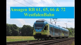 Ansagen RB 61, 65, 66 \u0026 72 (WestfalenBahn) Teutoburger Wald Netz Spezial