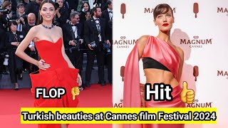 Turkish beauties at the Red carpet of Cannes film festival 2024 #handeerçel #pinardeniz #cannes2024