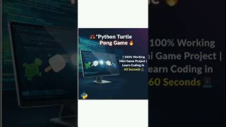 🎮 "Python Turtle Pong Game 🔥 | 100% Working Mini Game Project | Learn Coding in 60 Seconds #python