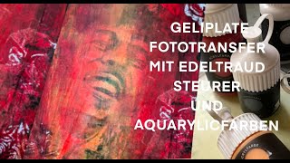 Bob Marley  Gelli plate fototransfer - easy fototransfer mit Aquarylic acrylfarben