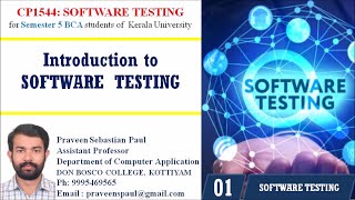 SOFTWARE TESTING – SESSION 1 – INTRODUCTION TO SOFTWARE TESTING- BCA SEM 5