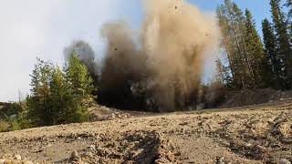 (Explosives) Blowing up mountain. 5 000 kg dynamite.