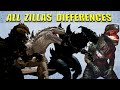 All the Different Zillas Comparison