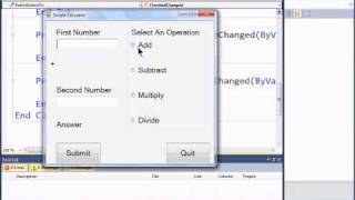 Visual Basic 2010 Express Tutorial 5 - Simple Calculator Part 2 - RadioButtons