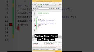 Syntax Errors found in C Program #code#coding #cprogramming #clanguage#clanguageforbeginners