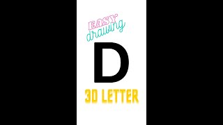 How to draw 3D letter "D" | easy drawing 3d letters | step by step for Beginners #Shorts