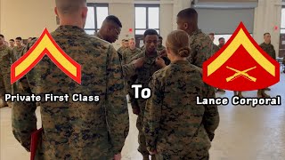 Private First Class Gets Promoted To Lance Corporal! | Marine Corps Promotions