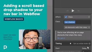 Adding a scroll based drop shadow to your nav bar in Webflow