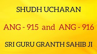 SHUDH UCHARAN ANG 915 -916 ll GURU GRANTH SAHIB JI II SARBAT DA BHALA II