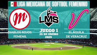 🥎Diablos Rojos vs Aguila de Veracruz🥎Donde Verlo EN VIVO|Liga  Mexicana de Softball Femenil 2025