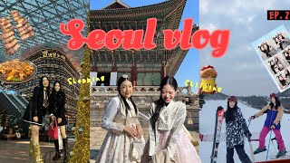 Korea Vlog Ep.2🇰🇷 ตะลุยกรุงโซลคาเฟ่Dior คุณป้าNetflix เล่นสกี และLotteWorld ในวันหิมะตก | 2sis2souls