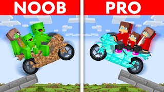 MIKEY vs JJ Family - Noob vs Pro: BIKE HOUSE Build Challenge in Minecraft