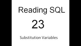 Substitution Variables: SQL Tutorial 23