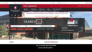 Accessing the Wall Street Journal through the WSU Libraries