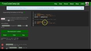 Appending Variables to Strings, freeCodeCamp Basic JavaScript