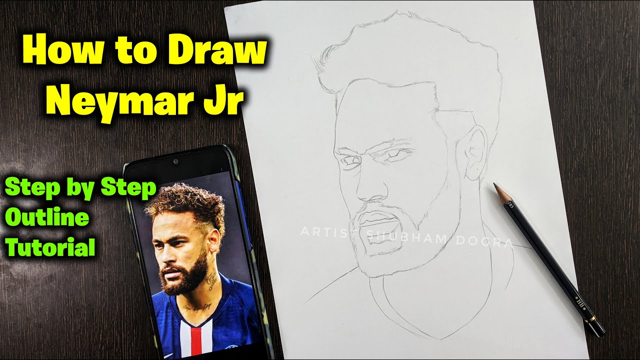 Learn How To Draw Neymar Jr Footballers Step By Step