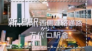 新潟駅万代口駅舎←新潟駅西側連絡通路 駅構内を通って散歩写真【撮り駅】2021.05【記録】のたて加工ver.