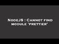 NodeJS : Cannot find module 'prettier'