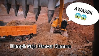 EXCAVATOR KOMATSU Pc500Lc Danger Moments 😲😲!!