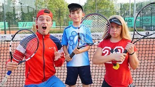 Jason and Family hurry to Tennis Lessons