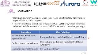 CoRL 2020, Spotlight Talk 36: CoT-AMFlow: Adaptive Modulation Network with Co-Teaching Strategy f...