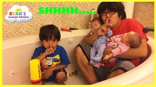 Kid Plays Hide N Seek with Twins baby sisters! Family Fun Playtime with Ryan's Family Review