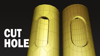 How to cut a circular hole in a cylinder in Blender