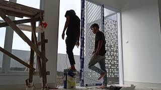 Pintu seliding 4daun+kawat nyamuk||exsapanda seliding 4-3-1