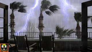Loud Thunderstorm Sounds with Rain, Fierce Wind, Heavy Thunder and Lightning for Sleep, Study, Relax