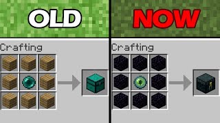 old vs new crafting recipes in minecraft