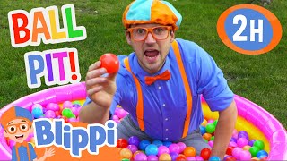 Blippi Learns Colors at the Blippi Ball Pit! | 2 HOURS OF BLIPPI TOYS!