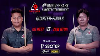 9 Snooker Championship QF : Ko Htet vs Zaw Htun