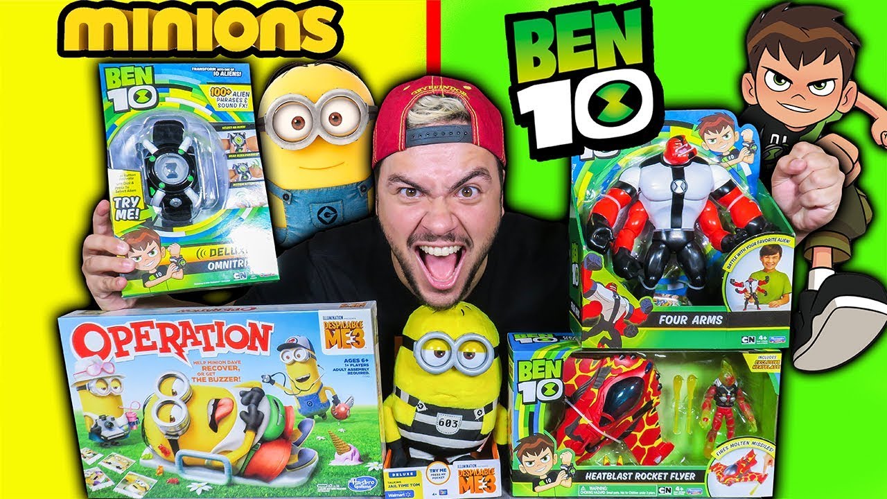 Abrindo Brinquedos Do Ben 10 E Minions Youtube