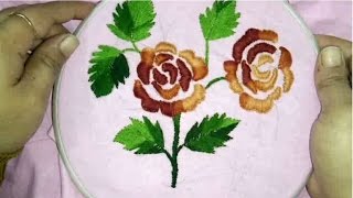 Hand embroidery how to make embossed rose flowers