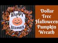 Dollar Tree Halloween Crafts: Dollar Tree Halloween Pumpkin Wreath