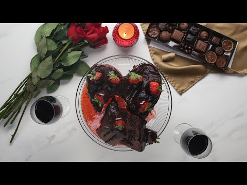 Chocolate Strawberry Broken Heart Cake