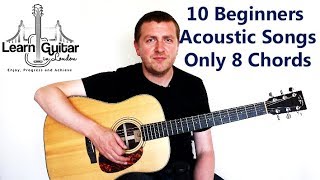 How To Play 10 Beginners Acoustic Guitar Songs - Part 1 - Drue James