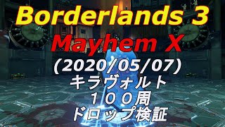 ボーダーランズ３(2020/05/07)キラヴォルト１００周ドロップ検証　Mayhem X