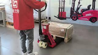 How to use hand pallet jack with scale