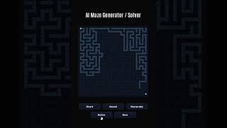 Maze Generator + Solver (JS/Canvas) — DFS Build, BFS Path & Auto-Run Animation