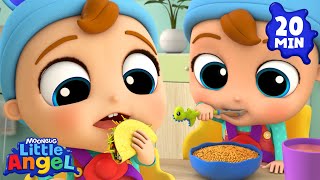 What's Baby John's Favorite Meal? 😋 Little Angel + More Nursery Rhymes and Kids Songs