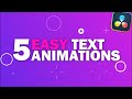 5 Easy Title Animations in Davinci Resolve