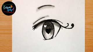 Anime Eye Drawing || How To Draw An anime Eye Heart