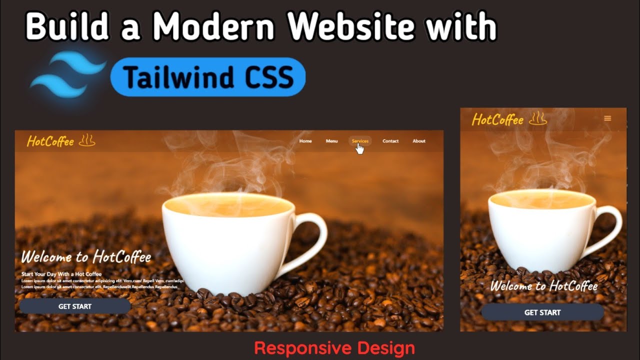 How To Make Coffee Shop Website Using HTML & Tailwind CSS | Tailwind ...