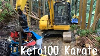 進まない造材　keto100 karate 林業　Forest