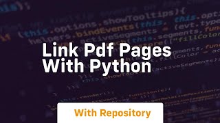 Link pdf pages with python