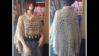 Crochet poncho redondo para principiantes