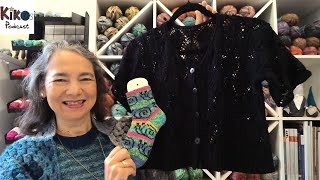 Kiko's Knitting Podcast #246 - Black Cotton Cardigan \u0026 Double Knitting Sock