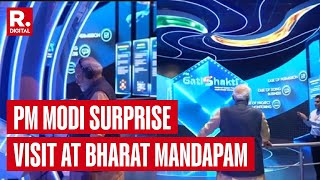 PM Modi Surprise Visit To PM Gatishakti Anubhuti Kendra At Bharat Mandapam In Delhi