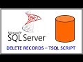 SQL Server -- DELETE RECORDS FROM TABLE VIA TSQL SCRIPT